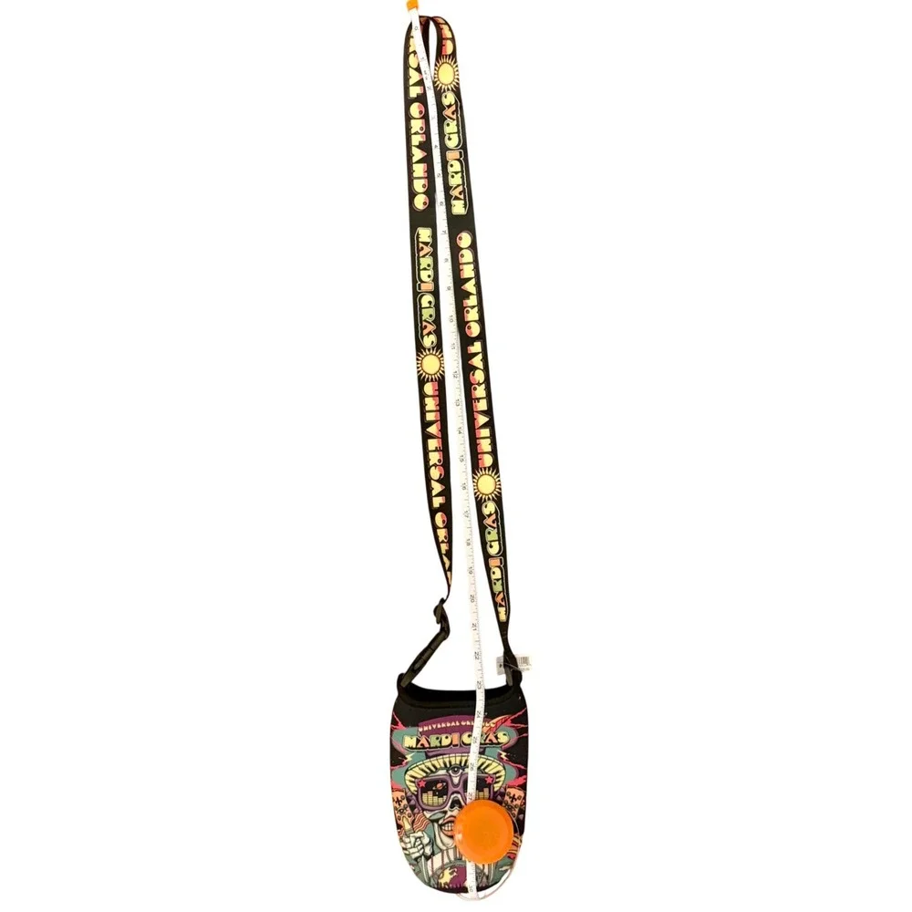 Universal‎ Studios Orlando Mardi Gras Neoprene Drink Holder Lanyard Retired